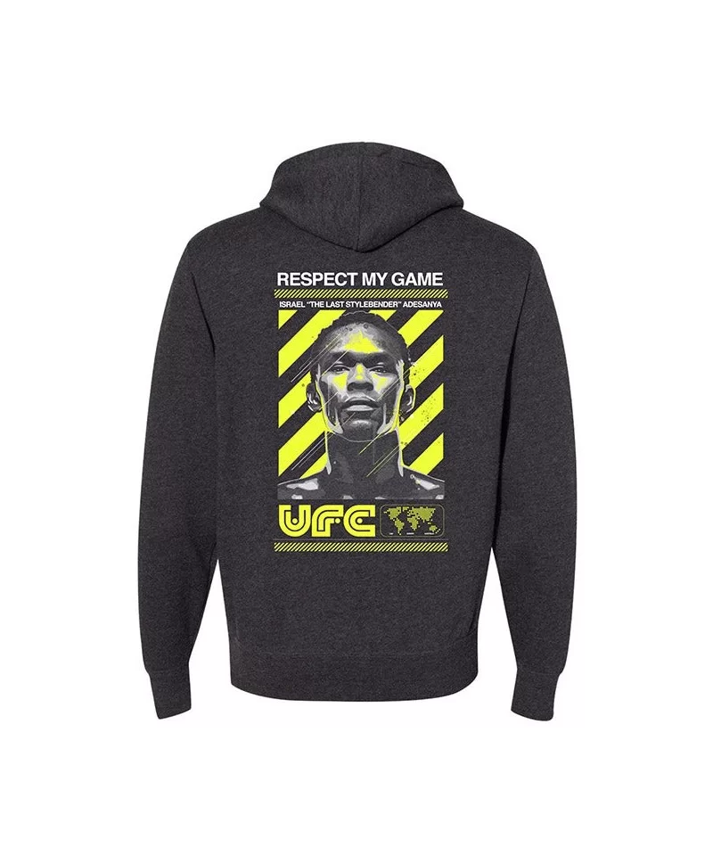 UFC Israel Adesanya Respect Collection Hoodie - Charcoal Heather $8.68 MEN'S