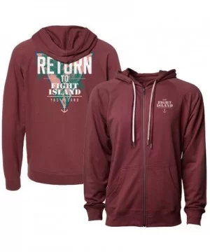 Men's UFC Fight Island Returns Tropical Full Zip Hoodie - Maroon $21.32 MEN'S