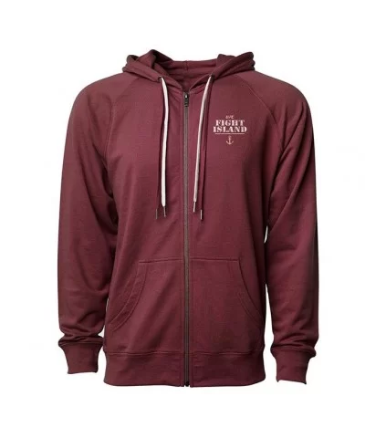 Men's UFC Fight Island Returns Tropical Full Zip Hoodie - Maroon $21.32 MEN'S